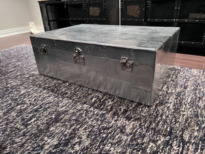 Restoration Hardware Style Trunk Coffee Table- Aluminum