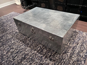 Restoration Hardware Style Trunk Coffee Table- Aluminum