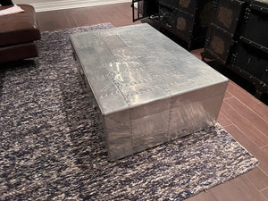 Restoration Hardware Style Trunk Coffee Table- Aluminum