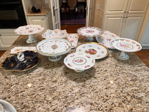 11pc Fine China Cake Plate and Serving Platter Lot