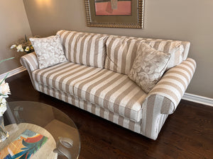 Striped Upholstered Sofa