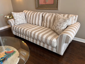 Striped Upholstered Sofa