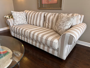 Striped Upholstered Sofa