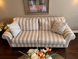 Striped Upholstered Sofa