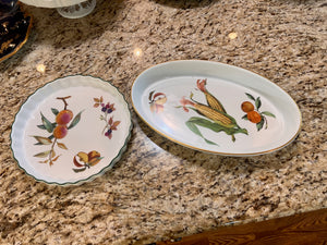 2pc Royal Worcester Evesham Lot