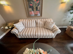 Striped Upholstered Sofa