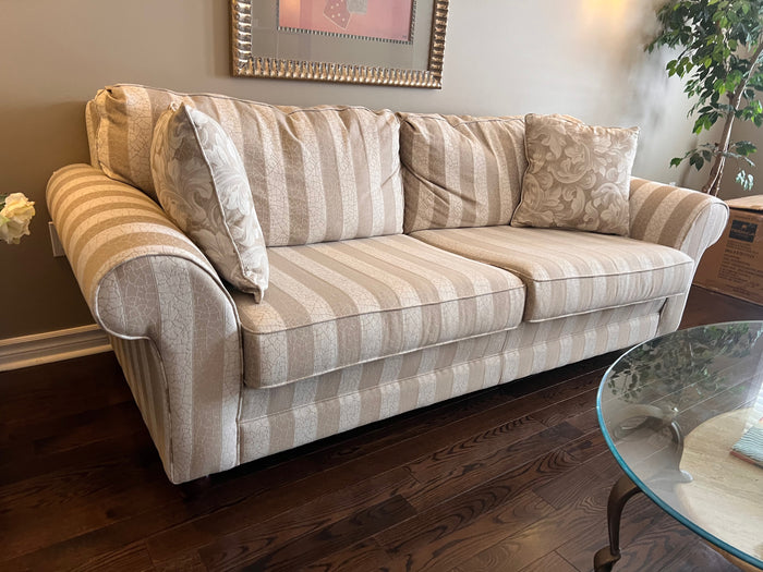 Striped Upholstered Sofa