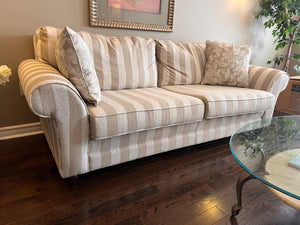 Striped Upholstered Sofa