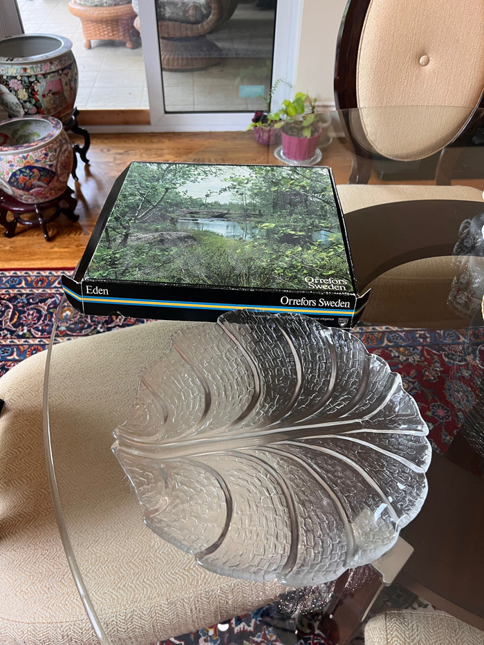 BRAND NEW Orrefors Sweden Eden Platter in Box