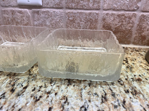 3 Vintage Hoya Japan Glass Square Bowls