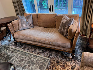 'Southern Furniture Company' Beige Sofa with Wood Frame