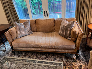 'Southern Furniture Company' Beige Sofa with Wood Frame