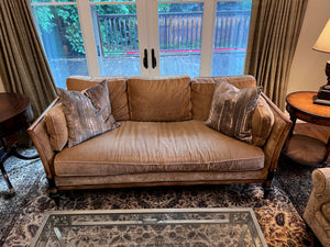'Southern Furniture Company' Beige Sofa with Wood Frame