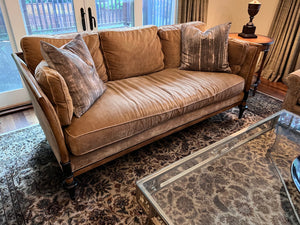 'Southern Furniture Company' Beige Sofa with Wood Frame