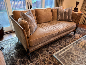 'Southern Furniture Company' Beige Sofa with Wood Frame