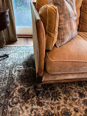 'Southern Furniture Company' Beige Sofa with Wood Frame