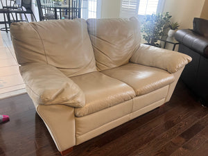 Bonded Leather Cream Love Seat