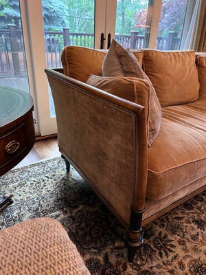 'Southern Furniture Company' Beige Sofa with Wood Frame