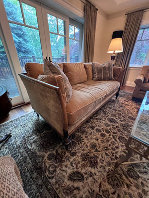 'Southern Furniture Company' Beige Sofa with Wood Frame