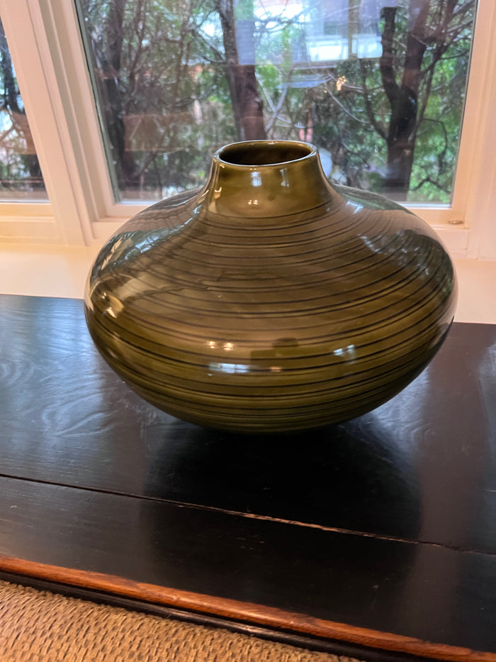 Green Ceramic Decorative Vase # 1