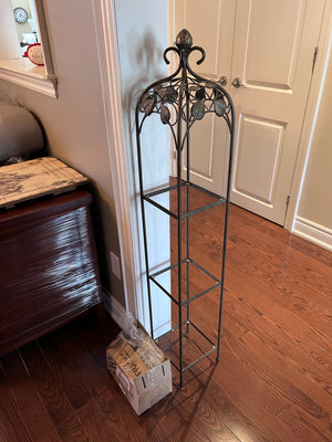 3-Tier Metal Glass Shelving Unit