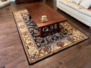 100% Wool Handmade Indian Rug- 5x8ft