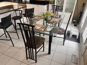 Glass Kitchen Table + 4 Chairs