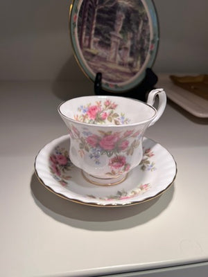 Royal Albert Bone China "Moss Rose" Cup & Saucer