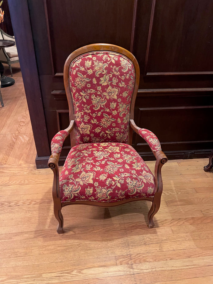 Antique Red Upholstered Armchair