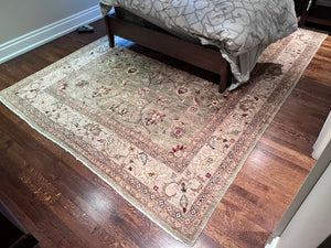 100% Wool Light Blue/Beige Rug- 10.5ft x 7.75ft