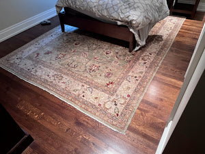 100% Wool Light Blue/Beige Rug- 10.5ft x 7.75ft