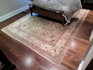 100% Wool Light Blue/Beige Rug- 10.5ft x 7.75ft
