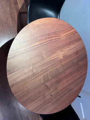 MCM Style Round Table + 2 Black Eiffel Chair
