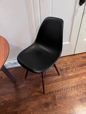 MCM Style Round Table + 2 Black Eiffel Chair