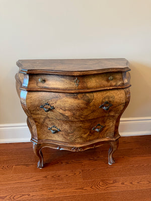 Ethan Allen Burl Wood Commode, w/ 3 Drawers