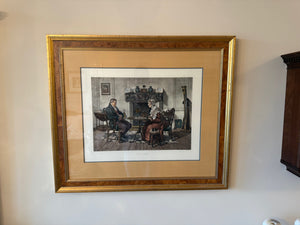 Framed Print 'Mated' of an etching by James Dobie based on a painting by Walter Dendy Sadler