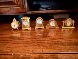 Lot of 5 Miniature Clocks