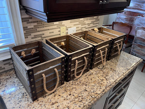 4 Decor Wood Crates Lot