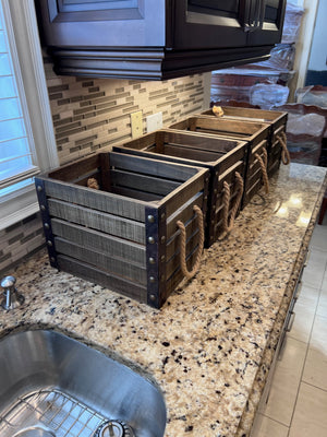 4 Decor Wood Crates Lot