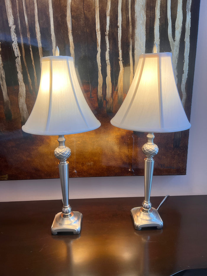 Pair of Silver Table Lamps