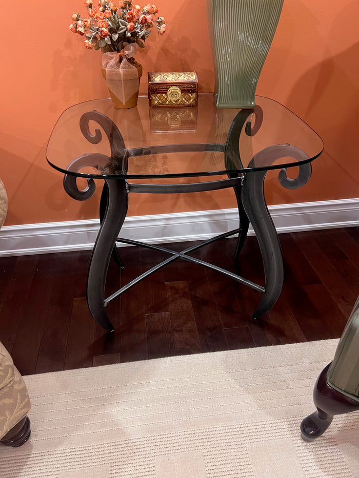 Glass Top Side Table