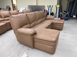 *50% OFF* Elran Brown Leather U-Shaped Theatre Sectional Sofa # 1