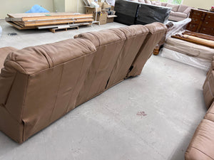*50% OFF* Elran Brown Leather U-Shaped Theatre Sectional Sofa # 1