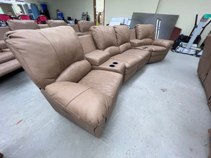 *50% OFF* Elran Brown Leather Power Reclining Theatre Sectional Sofa # 2