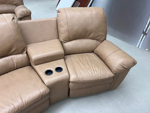 *50% OFF* Elran Brown Leather Power Reclining Theatre Sectional Sofa # 2