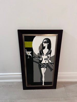 Original Painting by SAS girl holding martini
