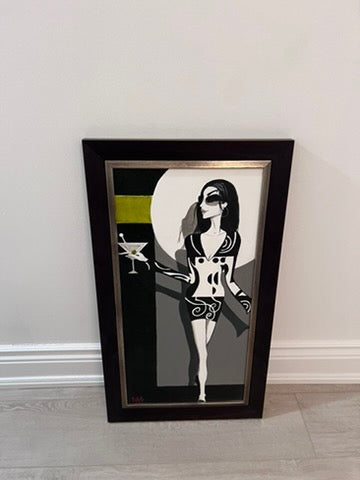 Original Painting by SAS girl holding martini