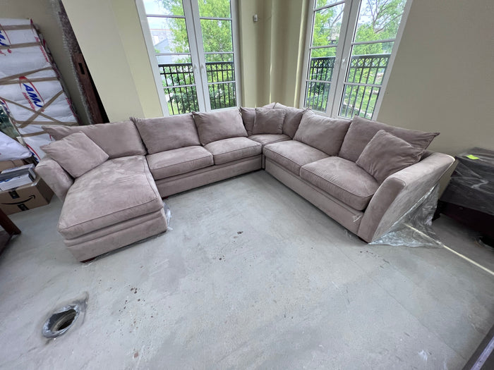 Klaussner Furniture Light Beige Large Sectional Sofa