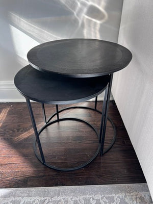 2pc Black Round Nesting Tables.