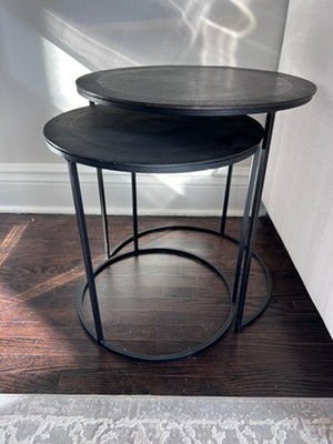 2pc Black Round Nesting Tables.
